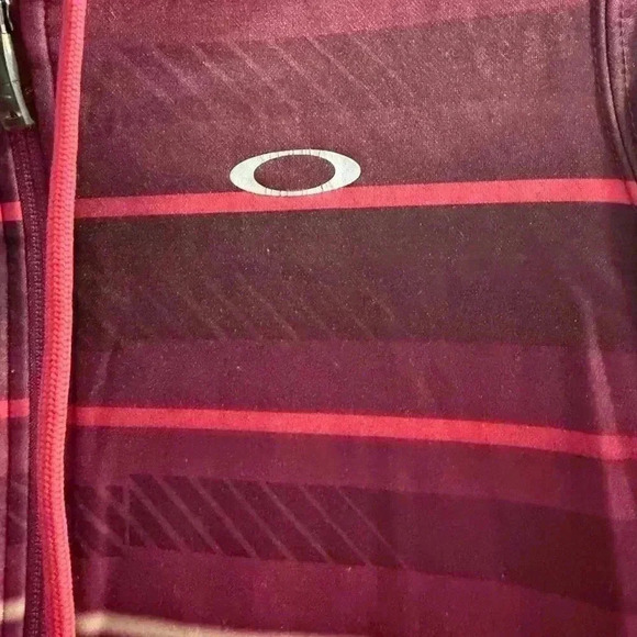 Women’s Oakley zippered front purple stripe drawstring hoodie jacket size S/P - Picture 6 of 12